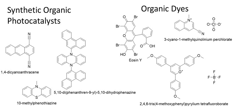 Figure 2: Examples of synthetic organic photocatalysts and organic dyes. See the similarity in structure?
